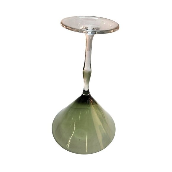 Pier 1 Teardrop Green Martini Glasses Tall 8.5 " Olive Clear Stem - Picture 2 of 6